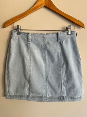 PacSun Bella Denim Festival Micro Mini Jean Skirt Light Wash Downtown Girl 4 27